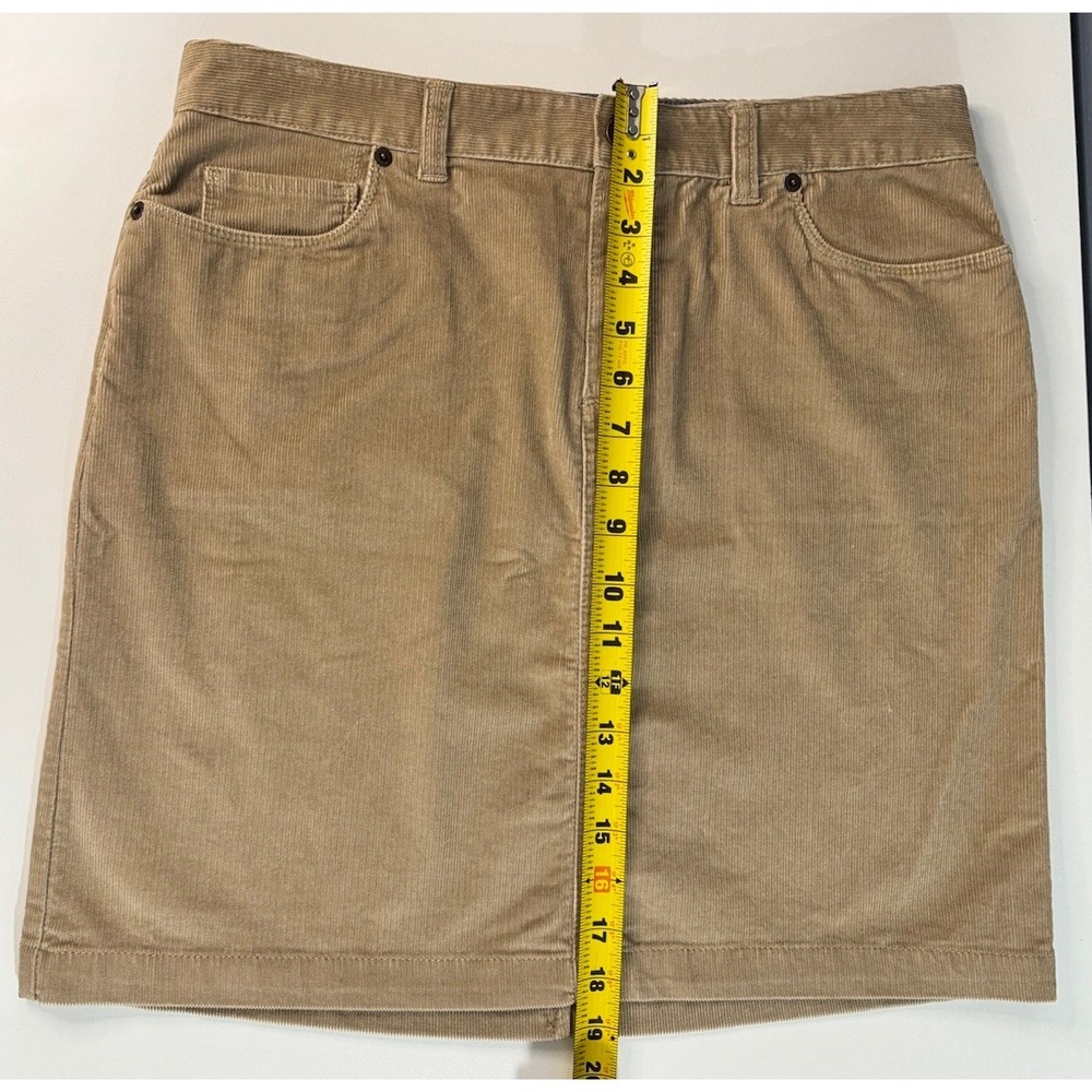 LL Bean Skirt Women's  Light Brown Corduroy Retro 5 Pocket Style Size 10 Petite - Picture 4 of 12